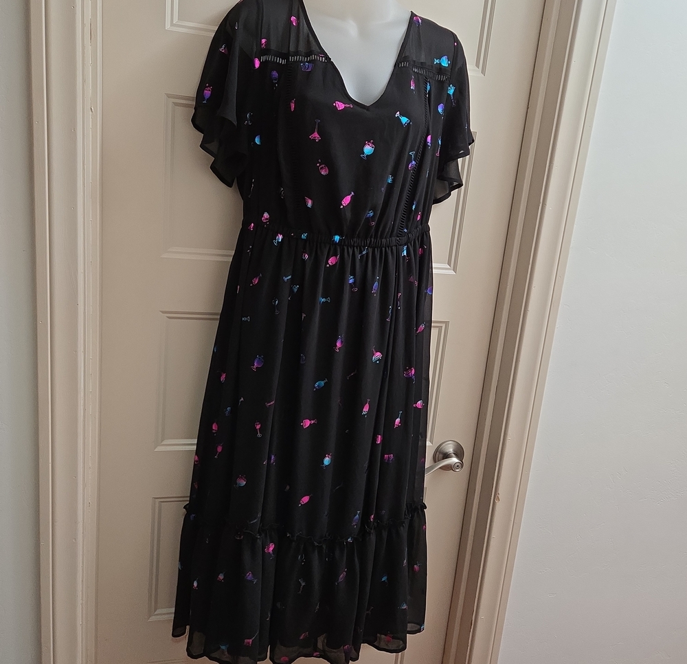 Torrid Chiffon Cocktail Print Dress